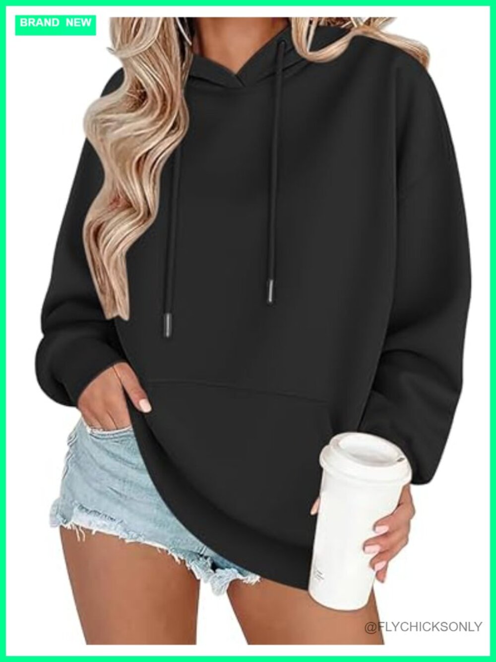Oversized Fleece Hoodie Long Sleeve Pullover Kangaroo Pocket